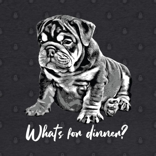 Bulldog Puppy "What's For Dinner?" by deelirius8